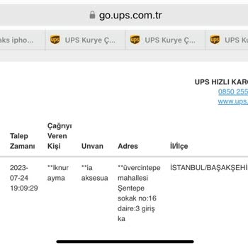 UPS Türkiye Kargo Teslimat Süreci