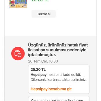 Hepsiburada'nın Yanlış Fiyattan Satıldı Deyip Satışı İptal Etmesi