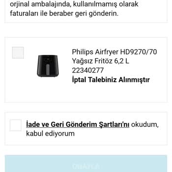 A101 İade Ve İptal Talebi