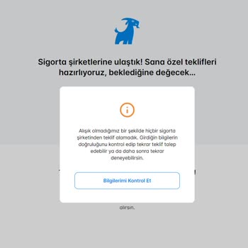 Sigortam.net'DEN Teklif Verilmemesi