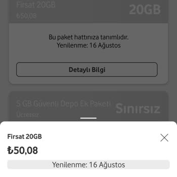 Vodafone Ek Paket İptali