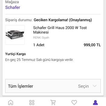 N11 Ve Schafer Aldığım Ürünü Göndermiyor.