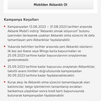 Akbank Faizsiz Nakit Avans Sorunu
