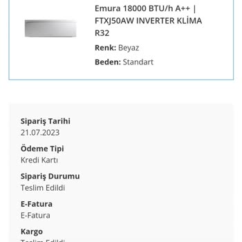 Daikin Klima Siparişi Sonrası İlgisizlik