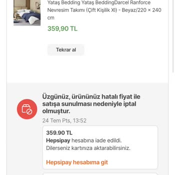 Hepsiburada Siparişimi İptal Ediyor!