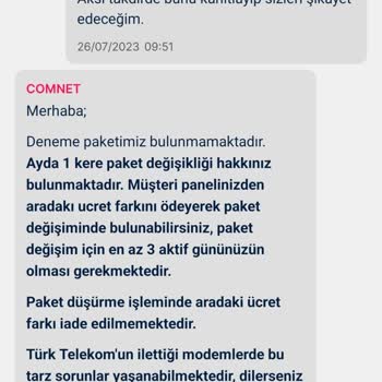 Comnet Taahhüt Ettiği Hızı Sağlamıyor