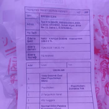 Popeyes Sürekli Hatalı Geliyor.