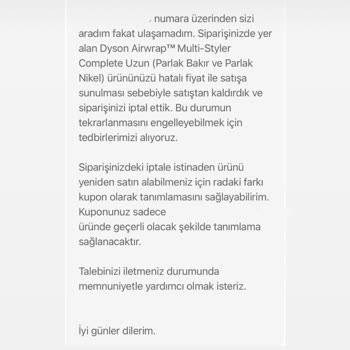 Hepsiburada Dyson Ürünümü Göndermiyor Müşteri Ayırıyor