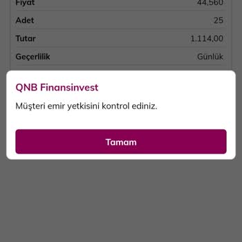 QNB Finansinvest Hisse Satışı Yapamıyorum