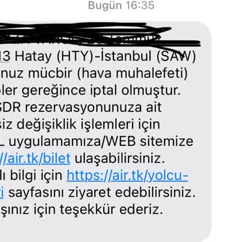 THY Olumsuz Hava Nedeniyle Uçak İptali