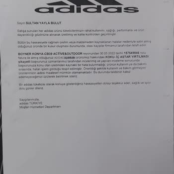 Adidas Ayakkabı Garanti Problemi