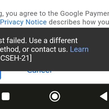 Google Pay Ödeme Yöntemi OR-CCSEH-21 Hatası Veriyor