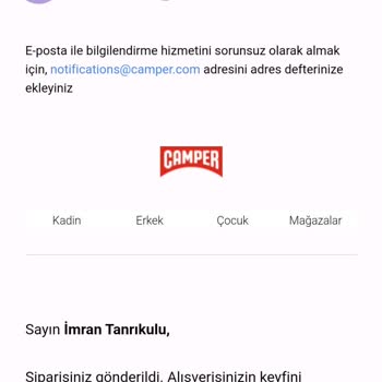 Camper Ürünüm Gelmedi, Gelmediği Gibi Param İade Edildi.