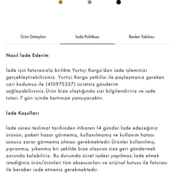 Keikei İade Kabul Etmemesi