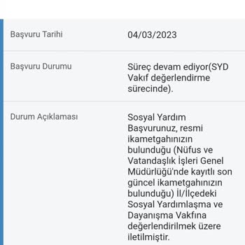 Aile ve Sosyal Hizmetler Bakanlığı Sonuçlanmayan Yardım Başvuruları
