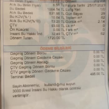 İSKİ Atık Su Ücreti Ve Su Birim Fiyatı