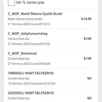 Vodafone C-MOP-download Üyeliği İptal Etme