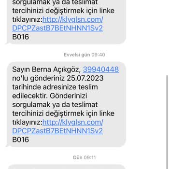Kolay Gelsin Kargo Teslim Edilememesi