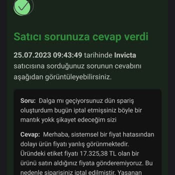 Hepsiburada'dan Yanlışlıkla İptal Edilen Siparişim