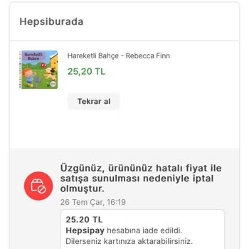 Hepsiburada Yanlış Fiyatlandırma Yaptık Deyip Siparişi İptal Etti