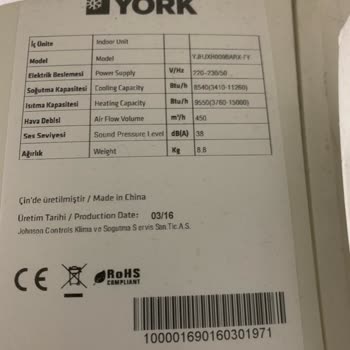 6 Yıllık York Klimanın Yedek Parçası Bulunamıyor