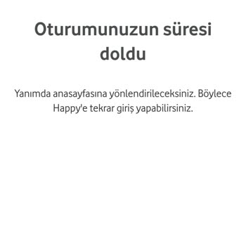 Vodafone Oturumunuzun Süresi Doldu