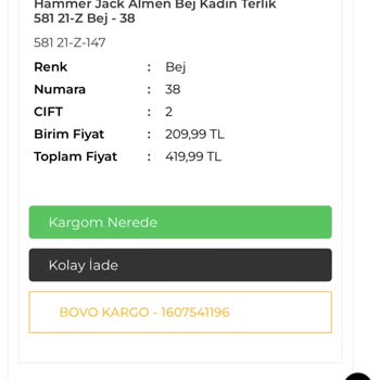 Hammer Jack Markası Eksik Ürün Göndermiyor