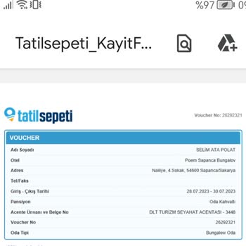 Tatil Sepetinden Ücretini Ödeyip Rezervasyon Yaptığım Yere Dolu