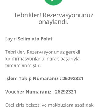 Tatil Sepetinden Ücretini Ödeyip Rezervasyon Yaptığım Yere Dolu