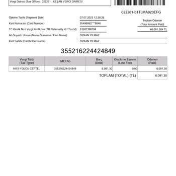 BTK (Bilgi Teknolojileri ve İletişim Kurumu) IMEI Kaydı Olmadı