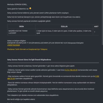 Vivense Ürünün Teslim Edilmemesi
