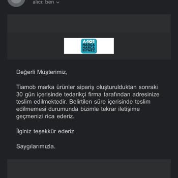 A101 Sipariş Durumunu Ve Özet Talebi