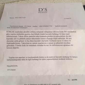 DS Damat Hatalı Ayıplı Ürün