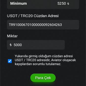 Aviator Plus Çekim Talebi Olmadı