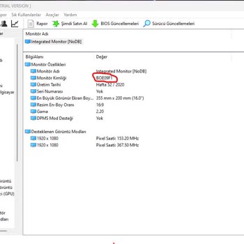 HP Doğru Olmayan Monitör Bilgisi