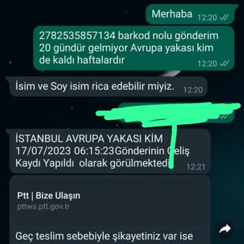 PTT Kargonun 15 Gündür Kargomu Getirmemesi