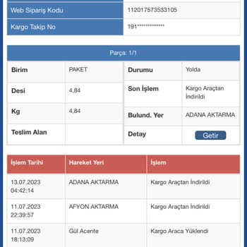 Sürat Kargo Adana Aktarma Sorunu