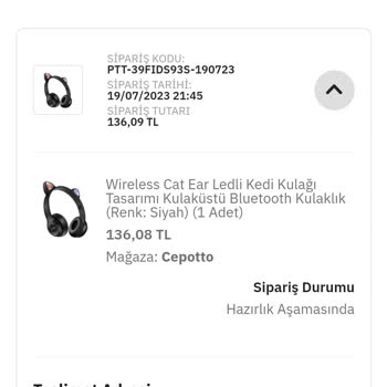 Cepotto Mağazası Siparişleri Göndermiyor