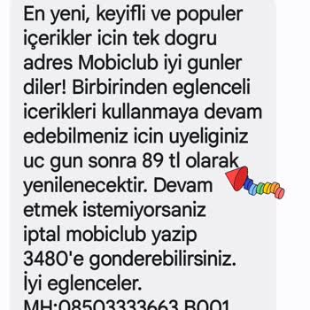 Mobiclub Üyeliğinin tahminen 1-2 Basit Onayla Tarafıma Satılması