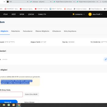 TOD Tv Tod Doğrulama Kodu Hatası