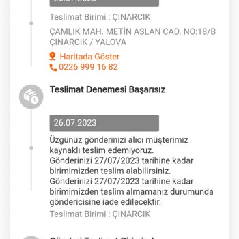 MNG Kargo Alıcı Kaynaklı Kargo Teslim Edilemedi