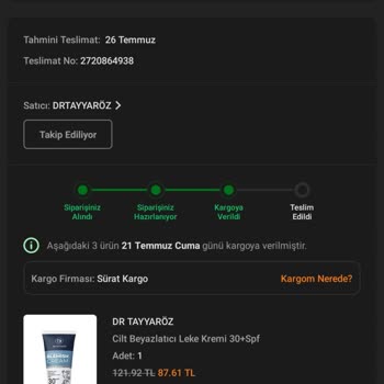 Trabzon Akçaabat Sürat Kargo Sorumsuzluğu