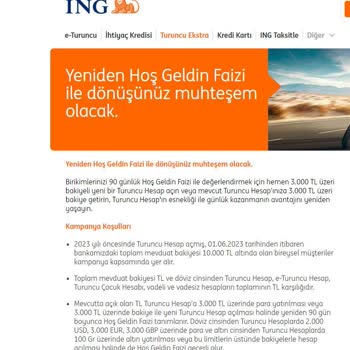 ING Yeniden Hoş Geldin Faizi Hakkında