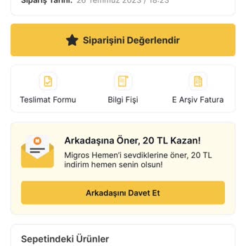 Ücret İadesi Migros Hemen