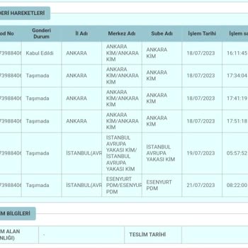 PTT Kargo 4 Gündür Dağıtılmayan Kargo