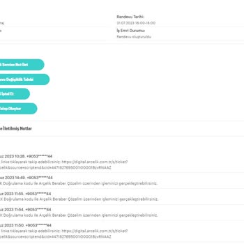 Arçelik Verilen Randevuya Gelinmemesi Ve Bilgilendirilmemesi