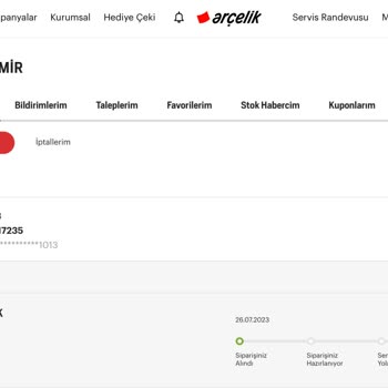 Arçelik Teslimat Adres Değişikliği