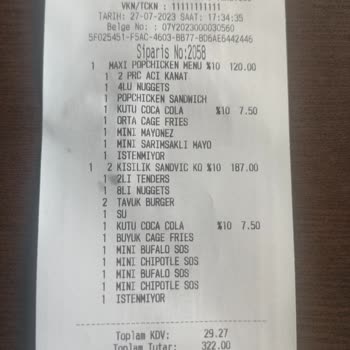 Popeyes Makine Bozuk Saçmalığı