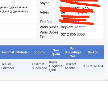 Sürat Kargo Beykent Şube Kargomu Getirmiyor