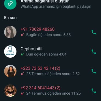 WhatsApp Kayıt Dışı Aramalarla Rahatsız Edilmem